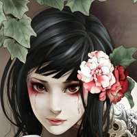 纹身女人头像在水里面
