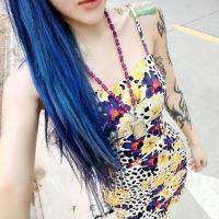 原宿风很酷纹身女人头像