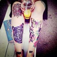 性感霸气纹身女人头像