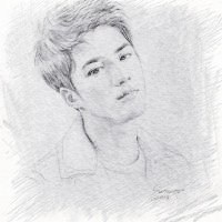 唯美头像女生素描