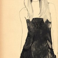 素描霸气女生头像