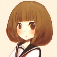 手绘美女素描头像