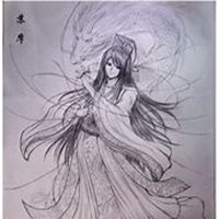 头像女生素描黑白背影图片