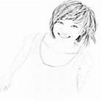 侧面女生头像素描图片