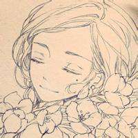 背部老人素描头像