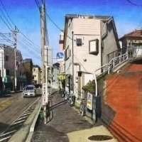 女生街景站立背影头像