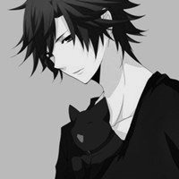 动漫高冷黑白男生头像侧脸头像