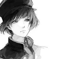 黑白男生头像背影动漫