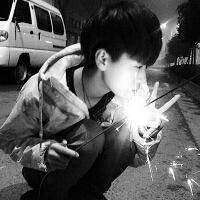 文艺黑白男生头像背影