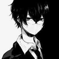 主帅气黑白男生头像