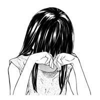 安静卡通黑白女生头像