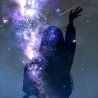 黑白动漫背影女生头像带字头像小清新图片