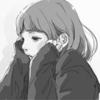 二次元情侣头像黑白简约