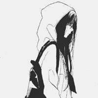 黑白简约手绘卡通头像