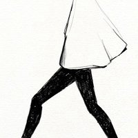 黑白唯美简约手绘头像