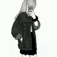 白底简约美少女字头像