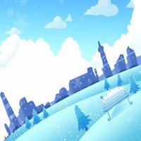 萌娃情侣头像蓝色背景图片，白框