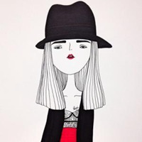 卡通女生冷艳长发头像