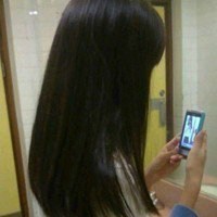 青色长发古装背影