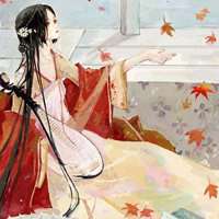 手绘古风女生背影头像