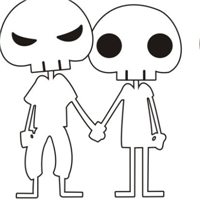 黑色画骷髅头微信头像图片