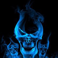 微信骷髅头死神蓝色头像