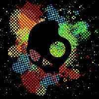 一半人脸一半骷髅头像