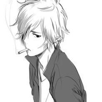 侧面抽烟男生头像