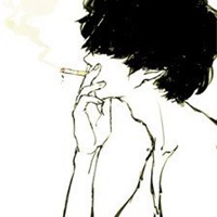 白衣抽烟男生头像