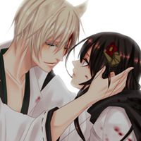 黑白动漫情侣头像.