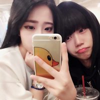 黑白卡通可爱情侣头像带字图片