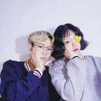 黑白卡通可爱情侣头像带字图片