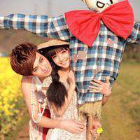 圆形可爱情侣头像卡通图片