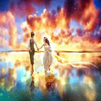 手画可爱情侣头像图片