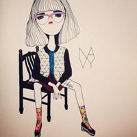 中分头像女卡通