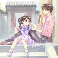 哥哥抱妹妹头像