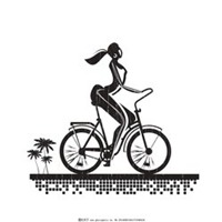 女人骑自行车头像