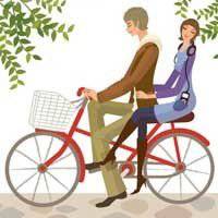 女人骑自行车头像