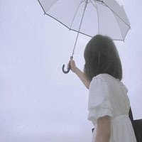 女生雨中头像