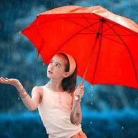 女生雨中头像