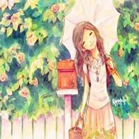 小丸子打伞头像