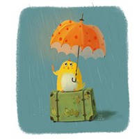 小丸子打伞头像