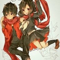 带围巾的动漫情侣头像