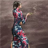 微信头像旗袍背影