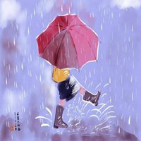 微信头像雨中打伞