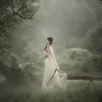 旗袍头像素描图片