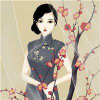 旗袍头像素描图片