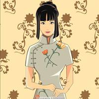 旗袍头像素描图片