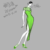 旗袍头像素描图片