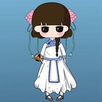 旗袍头像素描图片